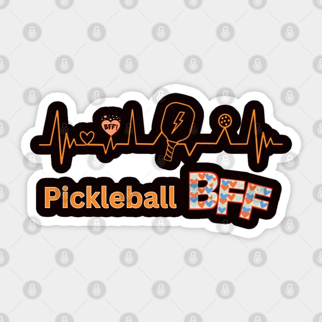 Best Friends Forever BFF pickleball Player Sticker by KIRBY-Z Studio